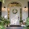 18-Inch Lighted Easter Wreath – Pre-Lit Spring Door Decor with Pastel Eggs, Daisy Flowers & Silk Lamb’s Ear Leaves, Farmhouse Indoor & Outdoor Wall Wreath